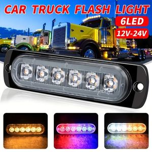 1pc 6 LED Luce di emergenza Avvertimento Luce di emergenza lampeggiante Ambulanza Luce lampeggiante LED Spia per auto Accessori auto Luce per camion Luce laterale