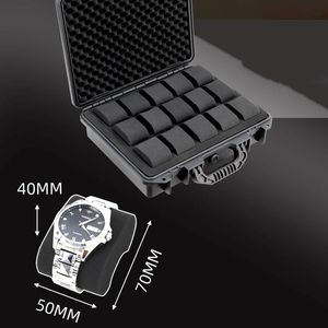 Custodia per orologi impermeabile in plastica ABS da 15 slot Custodia per attrezzi di sicurezza portatile per orologi Custodia per attrezzi resistente agli urti 240104