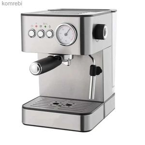 Máquinas de café 220V Máquina de café expresso de aço inoxidável Multi-funcional Máquina de café semiautomática doméstica italiana Máquina de espuma de leiteL240105