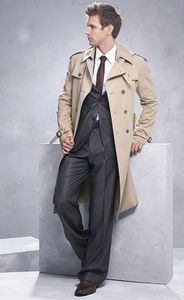 Trenchrock Men Classic Double Breasted Mens Long Coat Herrkläder Långa jackor Rockar British Style Overcoat S-6XL STORLEK 240104