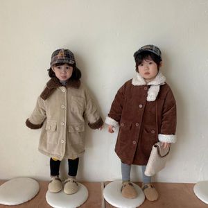 Down Coat 2024 Vinterbarn Barn Kläder Korean Söta pojkar kläder vadderade babyrockar pufferjacka småbarn
