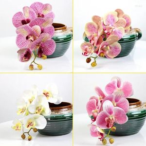 Decorative Flowers 70cm 6 Heads Butterfly Orchid Artificial Plants High Quality 3D Silk Year Home Wedding Decor Simulation Fake Flower