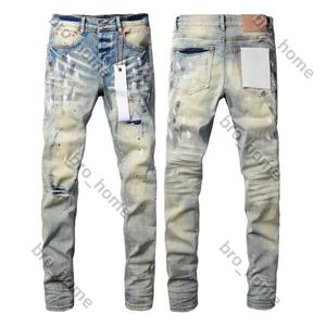 Luxury Mens Jeans Purple Brand Jeans Women Designer Jeans for Men Store Black Hole Skinny Motorcycle Trendy Ripped Patchwork Hole All Year Round Slim Legged VYVF