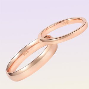 Bröllopsringar Tigrade 246mm Women Silver Ring High Polished Wedding Band 925 Sterling Silver Rings Simple Engagement Bague Femal9472292