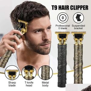Hair Trimmer T9 ładowalny klipel USB Cuting Electric Cutting Hine Man Golarka dla mężczyzn Profesjonalne brodę Produkty dostarczania samochodu DHGE4
