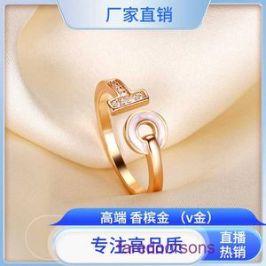 2024 neuer Designer-Tifannissm-Ring, Edelstahl, galvanisiert, echtes Gold, modischer Schmuck aus Südkorea und Instagram, mit Originalverpackung