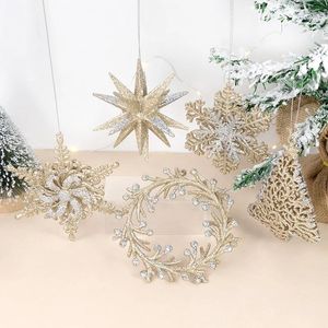 Christmas Decorations Vintage Snowflake Pendants Tree Hanging Ornaments Xmas Decoration For Home Year Supplies Navidad