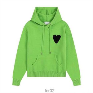 Dra amis amisweater stickad tröja hoody am i paris hooded pullover män kvinnor casual tröjor amiparis coeur hjärta kärlek mönster svett jumper 58mfpn71