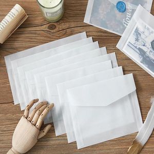 Gift Wrap 100pcs/lot Blank Translucent Vellum Envelopes DIY Multifunction Card Postcard Storage Wedding Invitations Packaging