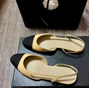 Kanał Kobiety Slingbacks Łańcuchy sandałowe Balet Flats Buty Espadrilles Sandals Panie Party Suknia ślubna Buty Chunky High Heels Pumple Mokorki 5560