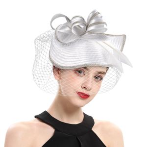 Delekler 2023 Peçe Baş Bandı olan kadınlar için Derby Şapkaları, Kadınlar İçin Çay Partisi Şapkaları Kentucky Satin Rhinestones Lady Fascinator Church Hats