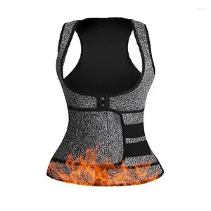 Supporto per la vita Sudore Sauna Gilet Cerniera Corsetto Body Shaper Canotta per allenamento Cintura a forma di clessidra Elastico traspirante