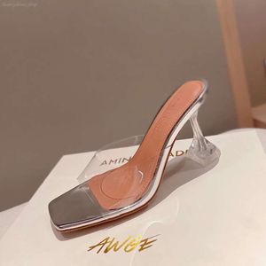 Amin Maddi Sandalen Ontwerpers Sandalen Leer Nieuwe Hoge Kwaliteit Vrouwen Sandaal Zomer Transparante Hakken Trouwjurk Schoenen Party Sexy Slides Designer Dames Sandalen