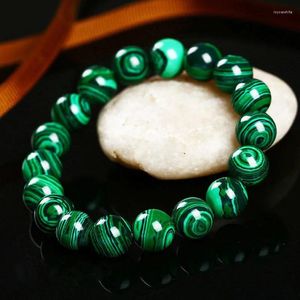 Charme pulseiras moda verde malaquita homens e pulseira para mulheres pulseira de cristal contas budistas presente de aniversário 10mm