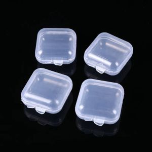 35x35x17mm Mini Clear Plastic Small Box Jewelry Earplugs Storage Box Case Container Bead Makeup Transparent Organizer Gift boxes LL