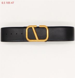2021 Men039s Designer Belts Women039s Luxury Classic Casual Wide 65cm Large V Buckle Fashion Belt with White Gift Box6513544