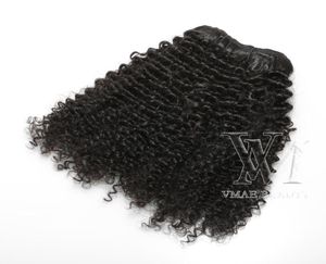 VMAE Peruanische Afro Kinky Curly Clip-in-Echthaarverlängerung 3A 3B 3C 4A 4B 4C Clip-in 120 g natürliche Farbe1881811