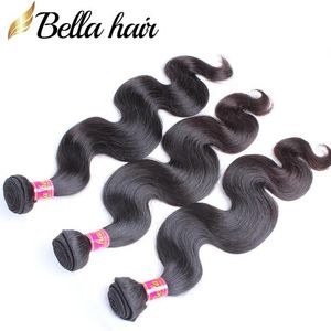 Atıklar Bellahair% 100 Brezilya Saç Uzantıları Bakire İnsan Saç Örgü 3 PCS/Lot Paketleri Vücut Dalga Damlası Gemisi