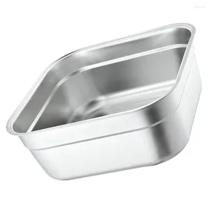 أدوات المائدة مجموعات الفولاذ المقاوم للصدأ حوض المطبخ المطبخ غسيل الخضار وعاء الحساء وعاء البوفيه (22 سم)