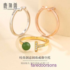 Tifannissm designer anéis para mulheres loja online 925 prata mel anel conjunto puro turquesa feminino aberto 6mm grânulo redondo tem caixa original