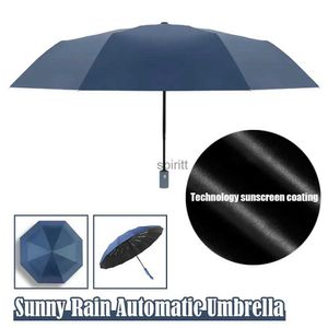 Umbrellas Sunny Rain Automatic Folding Umbrella Windproof Reinforced Men Shrinkable Umbrella Thickened Supplies Daily Large Gift Wome E6Y2 YQ240105