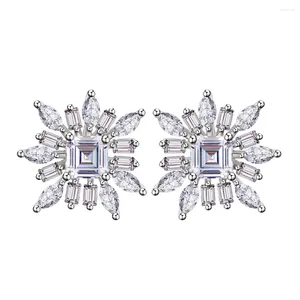 Ohrstecker, modisch und vielseitig, unregelmäßiges Diamant-Inlay-Muster, personalisierter europäischer und amerikanischer Stil aus 925er Silber