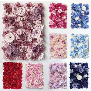 Wedding Artificial Rose Flower Wall Panel 40*60cm Home Living Room Decor Hydrangea Peony Floral Window Display Backdrop Arrange 240105