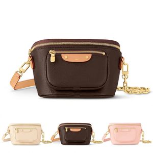 أكياس مشاركة لتكون Partne 2023 Mini Bumbag Designer Bag Bag Fanny Pack Brown Flower Flower Mens Leather Crossbody محافظ Messenger Men Le