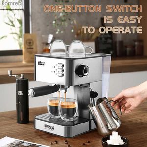 Kaffeemaschinen 1,8 l 15 Bar Milchbrühmaschine Haushaltshalbautomatische Espressomaschine mit abnehmbarem Wassertank Silber KaffeemaschineL240105