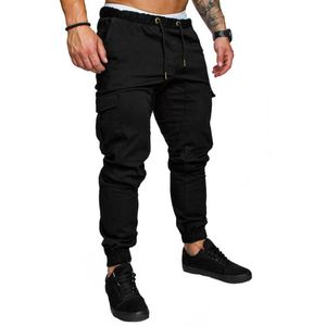 Calças shujin novo masculino casual fino ajuste agasalho esportes calças de carga fitness bottoms ginásio magro corredores calças suor m2xl