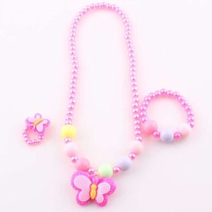 Necklace Children Butterfly Bracelet Ring Set Jewelry