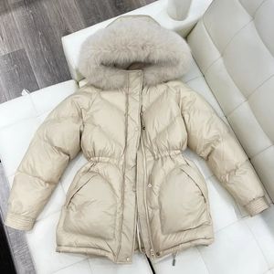 Big Luxury Real Fox Fur Collar Women Winter Down Jacket 90% Duck Down Coat Puffer Feather Female Warm Parka Snow Outwear 240105