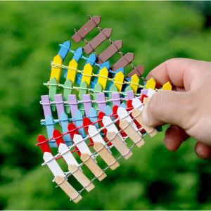 Mini Fence Small Barrier Barrier Wooden Resin Craft Miniature Fairy Garden Fence Decoration Miniature Fences for Gardens LL