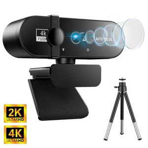 Webcam 4K 2K Web Kamera 1080p Mini 30fps USB Kamera Tam HD Web Kamerası Mikrofonlu Tripod ile PC Mac Laptop için Web Kamerası 240104