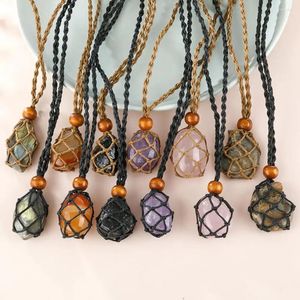 Pendant Necklaces Empty Stone Holder Necklace Cord Adjustable Braided Rope For Jewelry Making DIY Bracelet Handmade