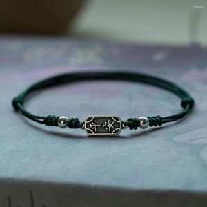 Charme Pulseiras Carta Chinesa Pulseira Para Mulheres Homens Adolescentes Meninos Meninas Corda Trançada Handmade Ajustável Verde String Jóias Presentes