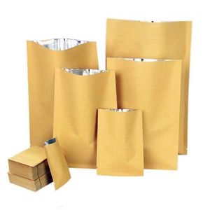 100 Stück oben offene Vakuumbeutel aus braunem Kraftpapier, Verpackungsbeutel, Heißsiegelventil, Verpackungsbeutel, Aufbewahrung von Lebensmitteln, Verpackungsbeutel