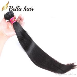 Aplique de cabelo humano europeu/mongol/cambojano/indiano/peruano/brasileiro, extensões de cabelo virgem reto, cor natural, 1 peça