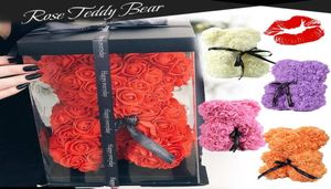 Dockor 25 cm romantisk kinesisk valentine039s dag gåvor rose blommor björnar kreativa stora kram björn julklapp7964223