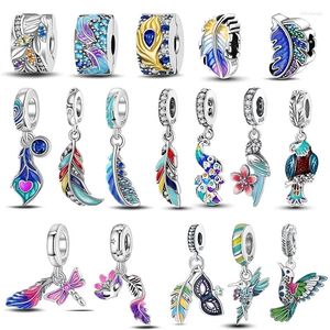 Pietre preziose sciolte Argento sterling 925 Serie di travestimenti colorati Maschera sexy Abito di piume Pendenti con ciondoli Misura Bracciali originali Fai da te