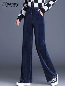 Corduroy broek met wijde pijpen dames herfst/winter verkoop casual broek recht los 240105