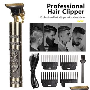 Hårklippare T9 USB Electric Hair Cutting New Clipper Professional Beard Trimmer Hine Rechargeble Man Shaver Trimmers For Men Barbe Otsgr