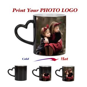 Drop DIY PO Color Changing Mug Custom Your Po on Tea Cup Ceramic Magic Coffee Mugs Unika present Drinkware Cups Bar 240104