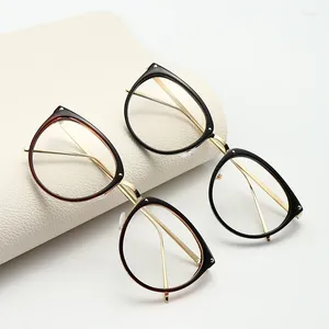 Оправы для солнцезащитных очков, оправа для оптических очков, женские и мужские круглые большие очки, металлические очки, прозрачные линзы