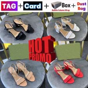 10A Leather Sandals Mid Heel Ladies Sandal Slippers Dress shoes Designer Fashion women Ankle Buckle Chunky Heels Rubber Sole Mules Summer Beach Sexy Wedding Shoe