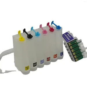 Kit di ricarica inchiostro Fornitura continua 6 colori Sostituzione sistema vuoto Ciss fai da te senza accessori per stampante chip