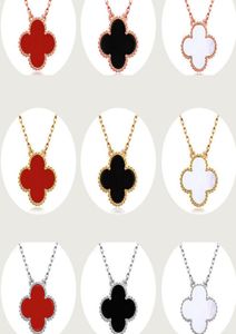 Hela S925 Sterling Silver Female Necklace Pendant 2019 Clover Necklace Female Red Black Agate Simple Clover Clavicle Chain8278565