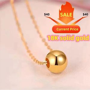 Zhixi Real 18K Gold Jewelry Halsband Solid Gold Peads Penent Pure AU750 For Women Fine Wedding Gift D503 240104