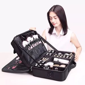 Fashion Women Cosmetic Bag Travel Makeup Professional Make Up Box Cosmetics Pouch Bags Beauty Case For Makeup Artist 240104