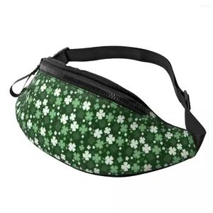 Поясные сумки Зеленая сумка из трилистника на День Святого Патрика Забавная полиэстеровая сумка Спортивная женская сумка